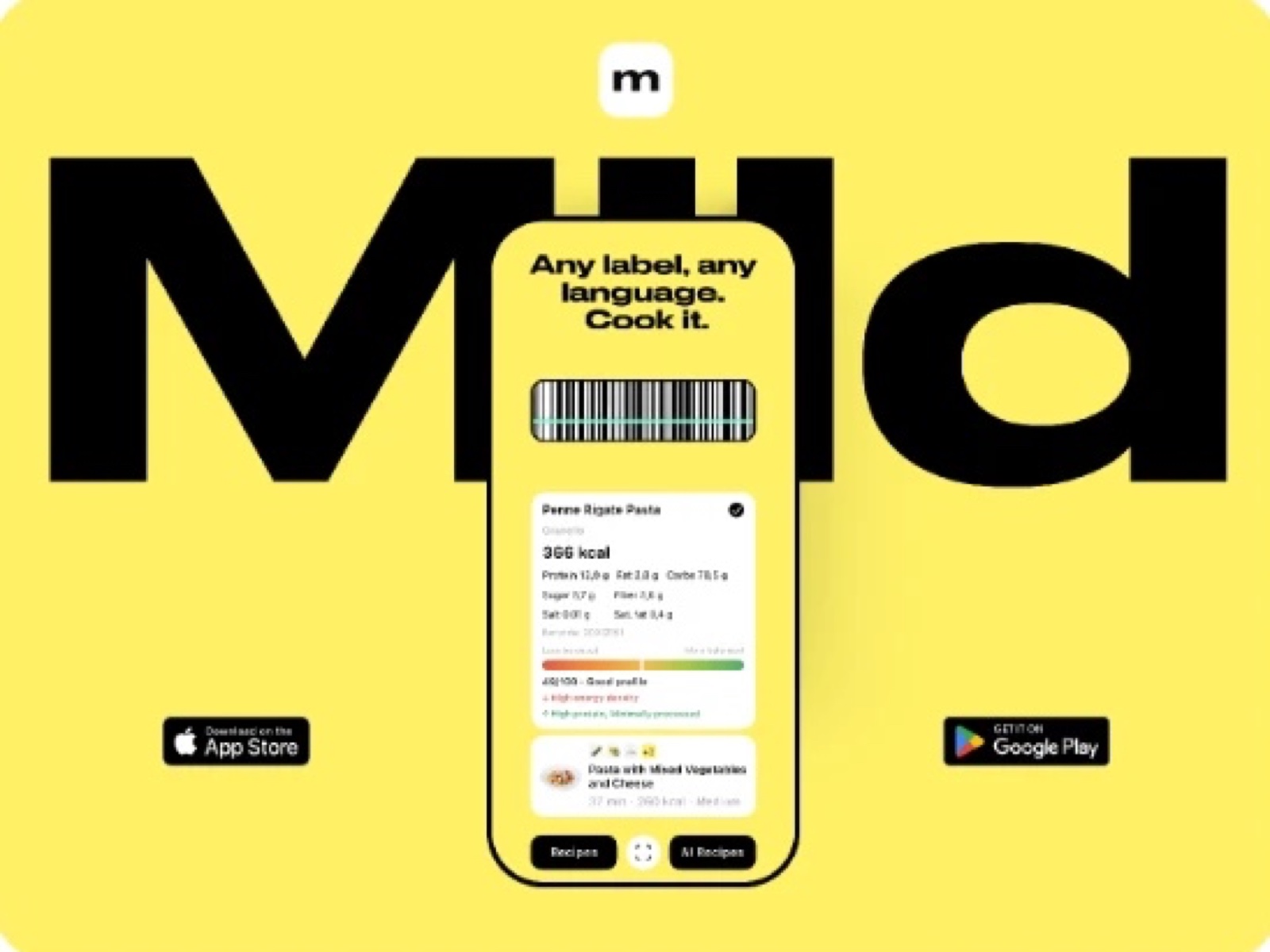 Mild Food Scanner app preview